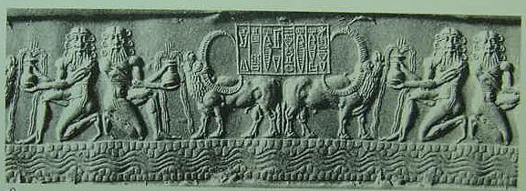 Akkadian Seal Showing Naked Enkidu