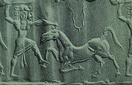 Enkidu Clothed Subduing Wild Horse